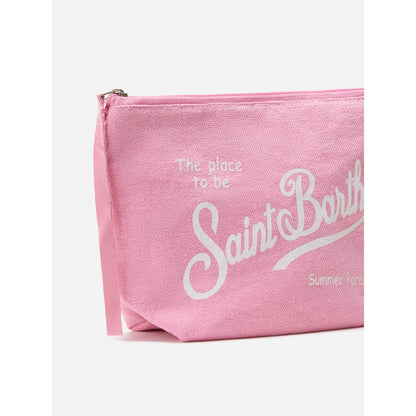Pochette in lino rosa