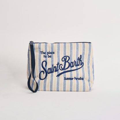 Pochette in cotone fantasia a righe