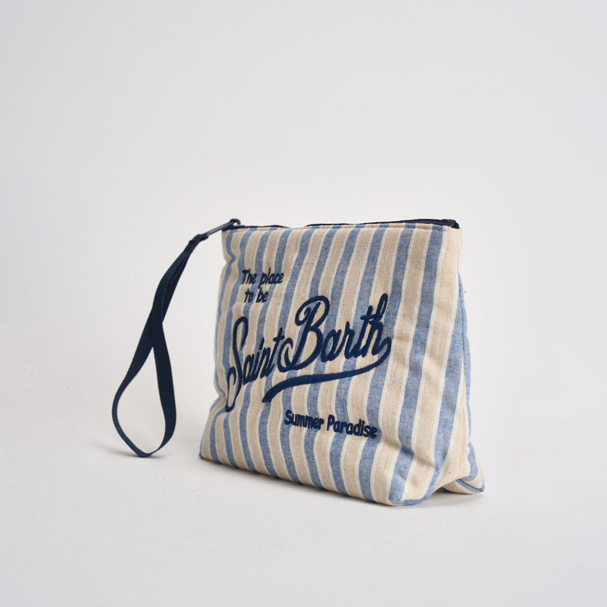 Pochette in cotone fantasia a righe