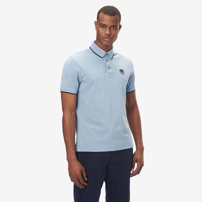 Polo con bordino azzurra Blauer USA