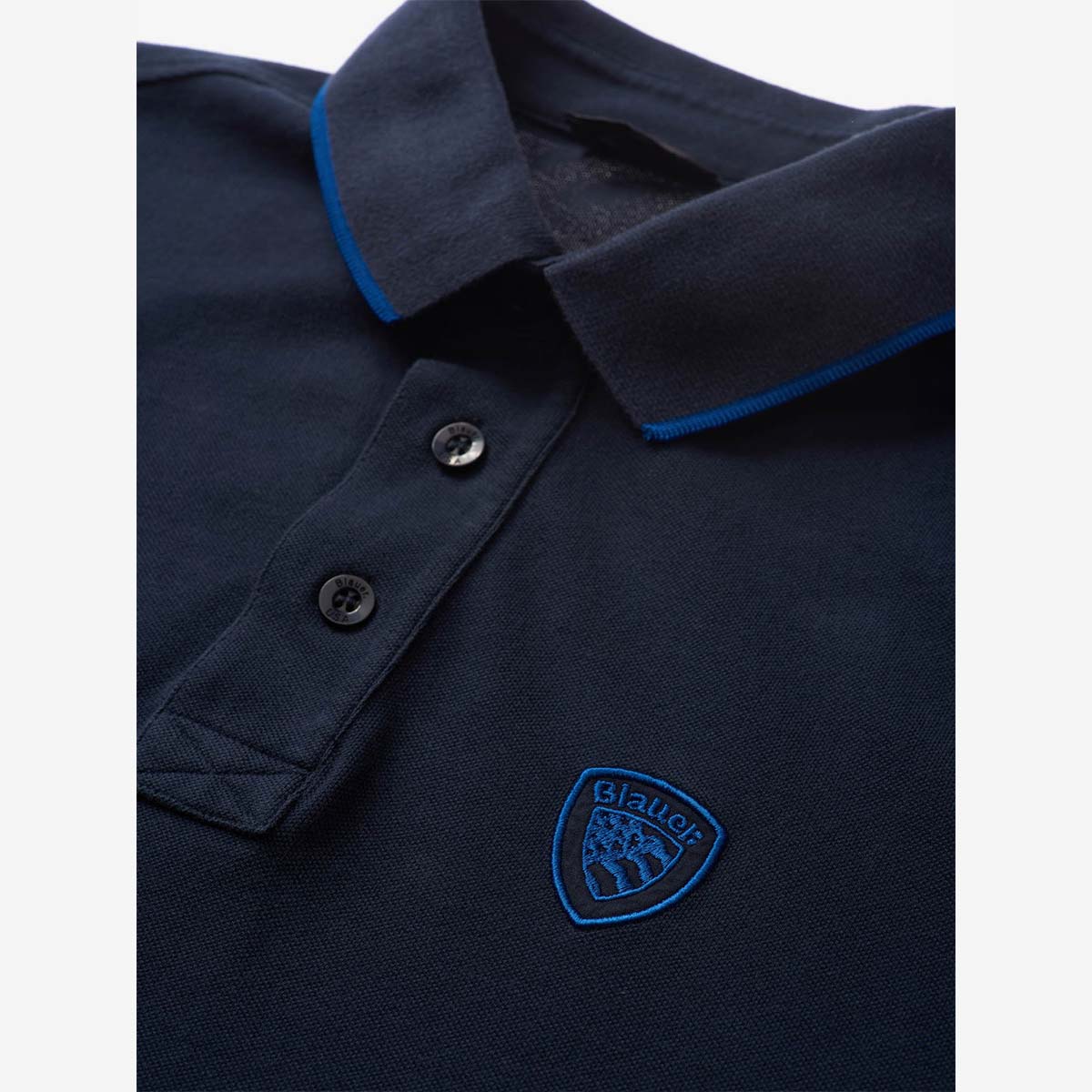 Polo con bordino blu Blauer USA