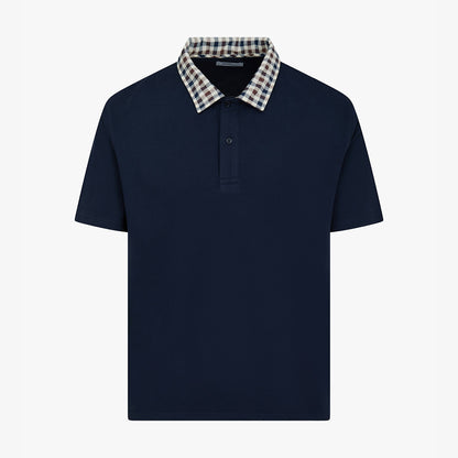 Polo con colletto fantasia check