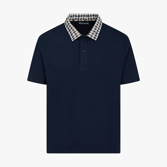 Polo con colletto fantasia check