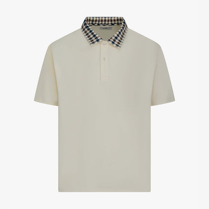 Polo con colletto fantasia check