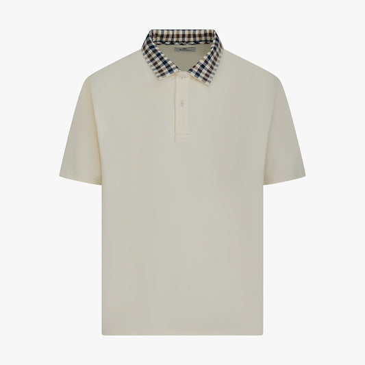 Polo con colletto fantasia check