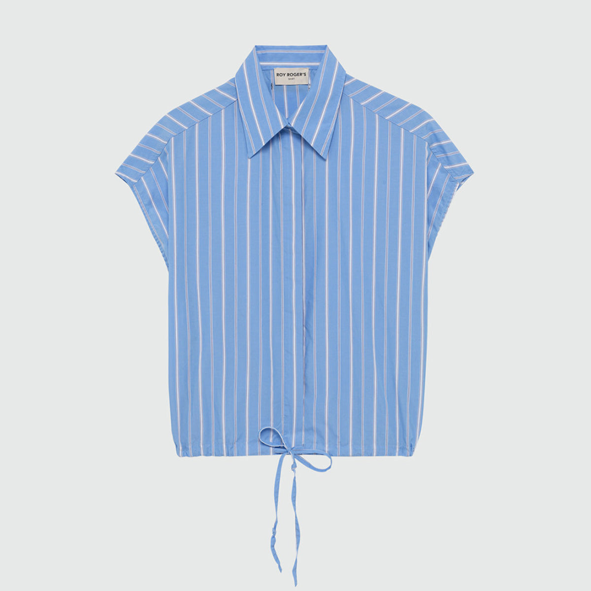 Camicia in popeline a righe smanicata