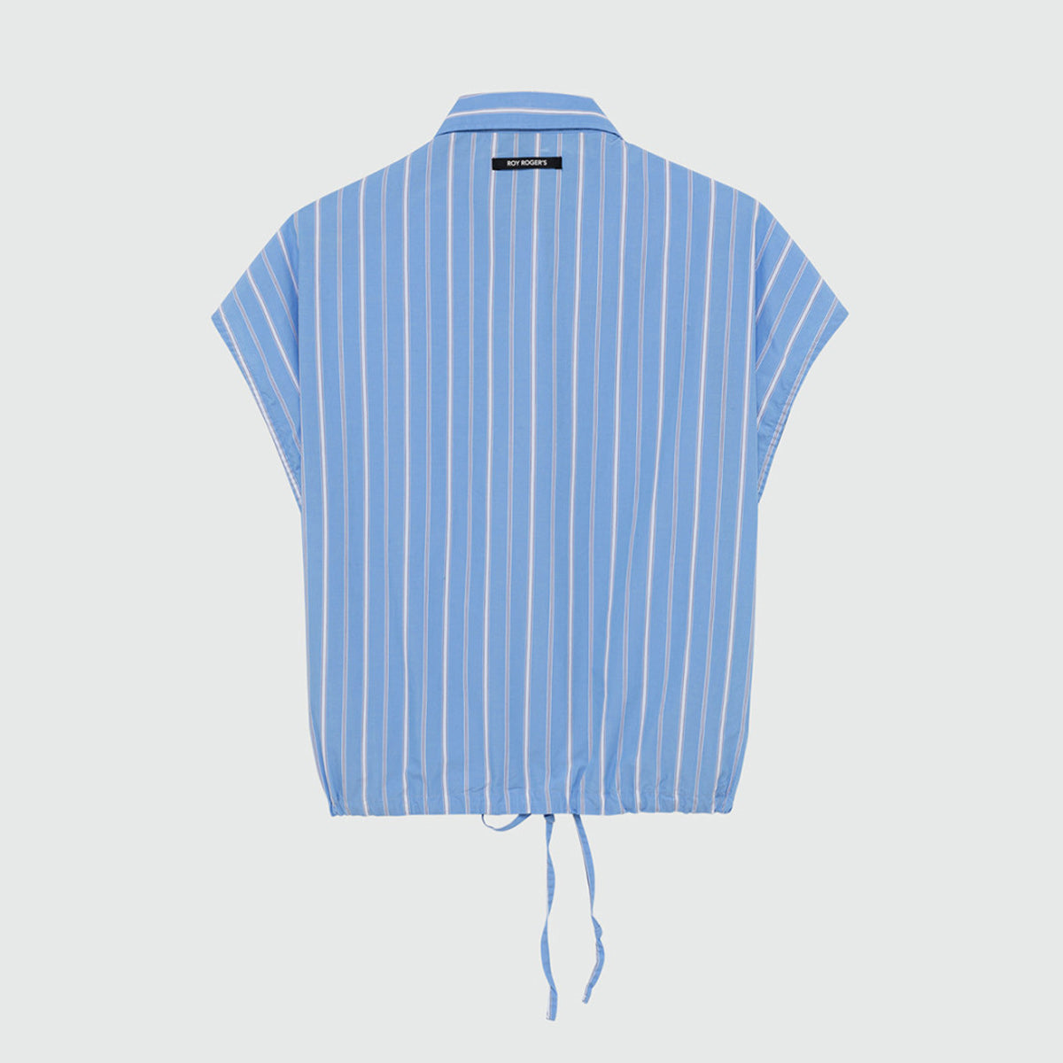 Camicia in popeline a righe smanicata