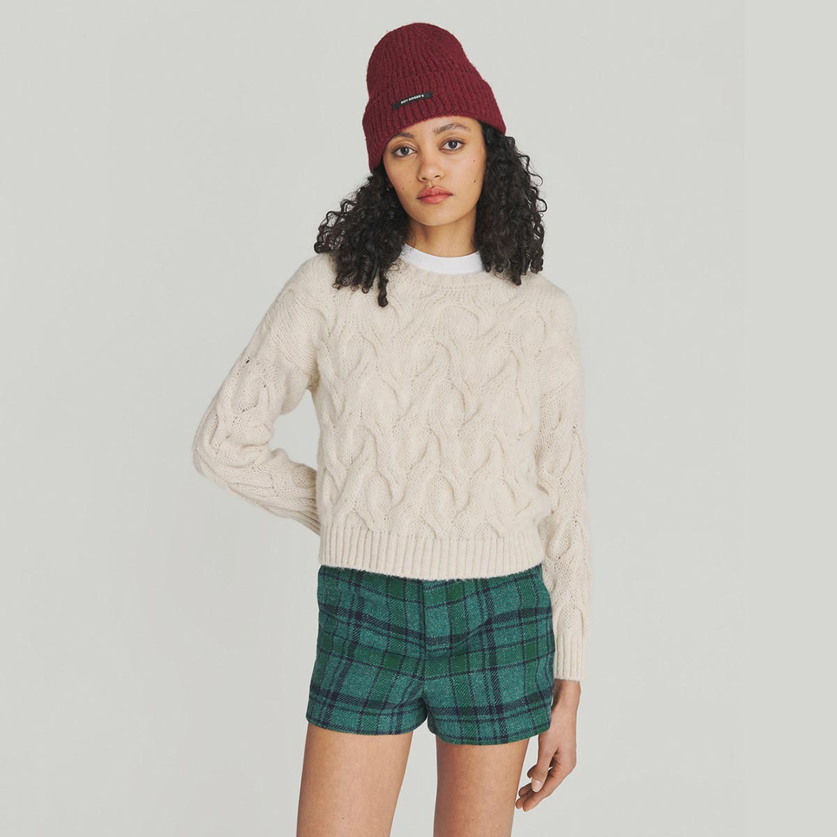 Maglione a trecce in misto Alpaca