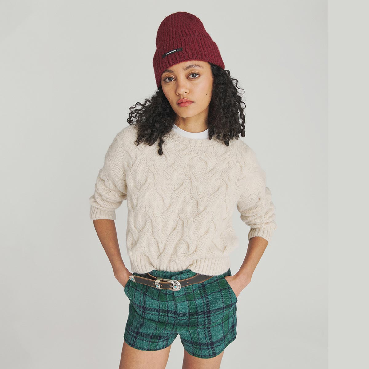 Maglione a trecce in misto Alpaca