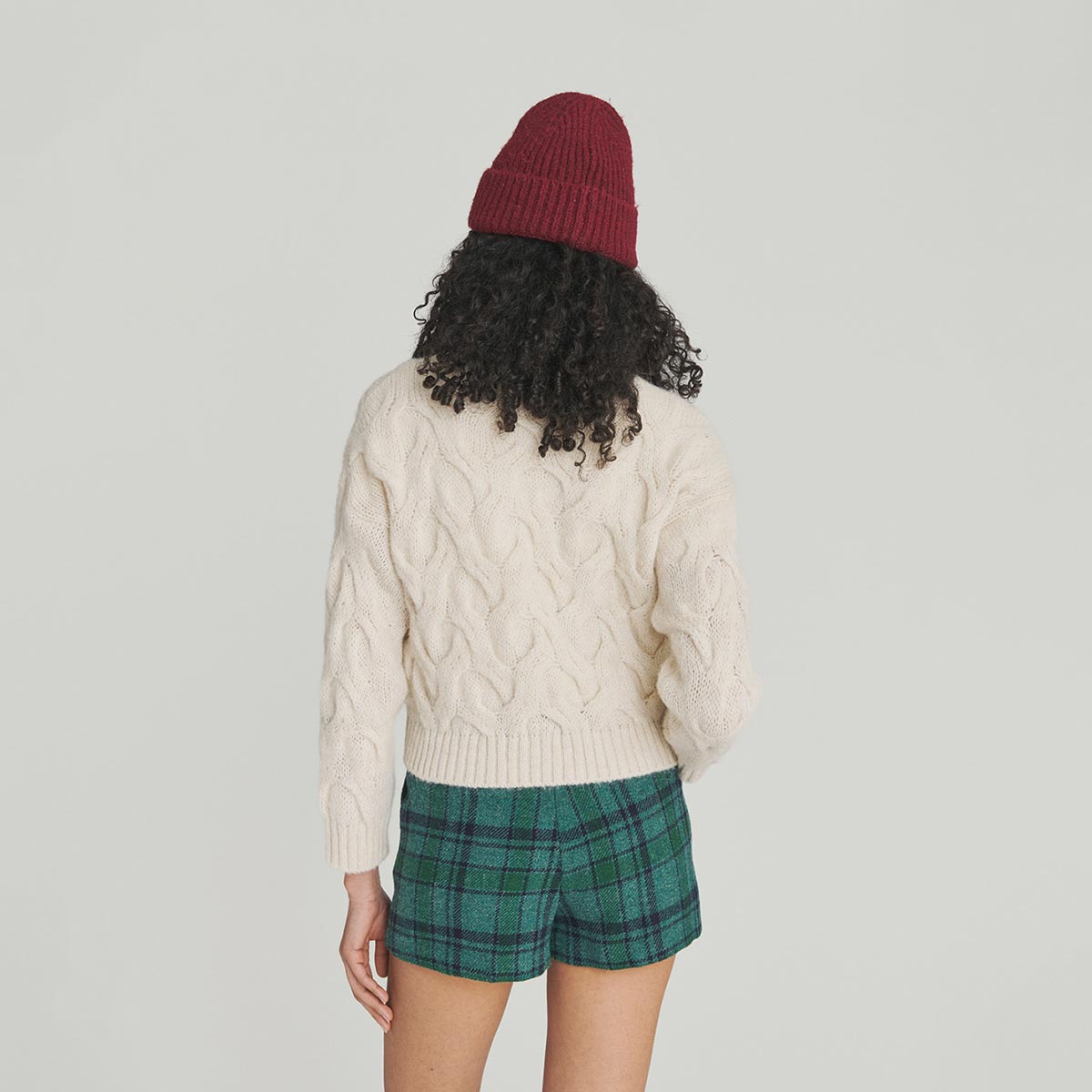 Maglione a trecce in misto Alpaca