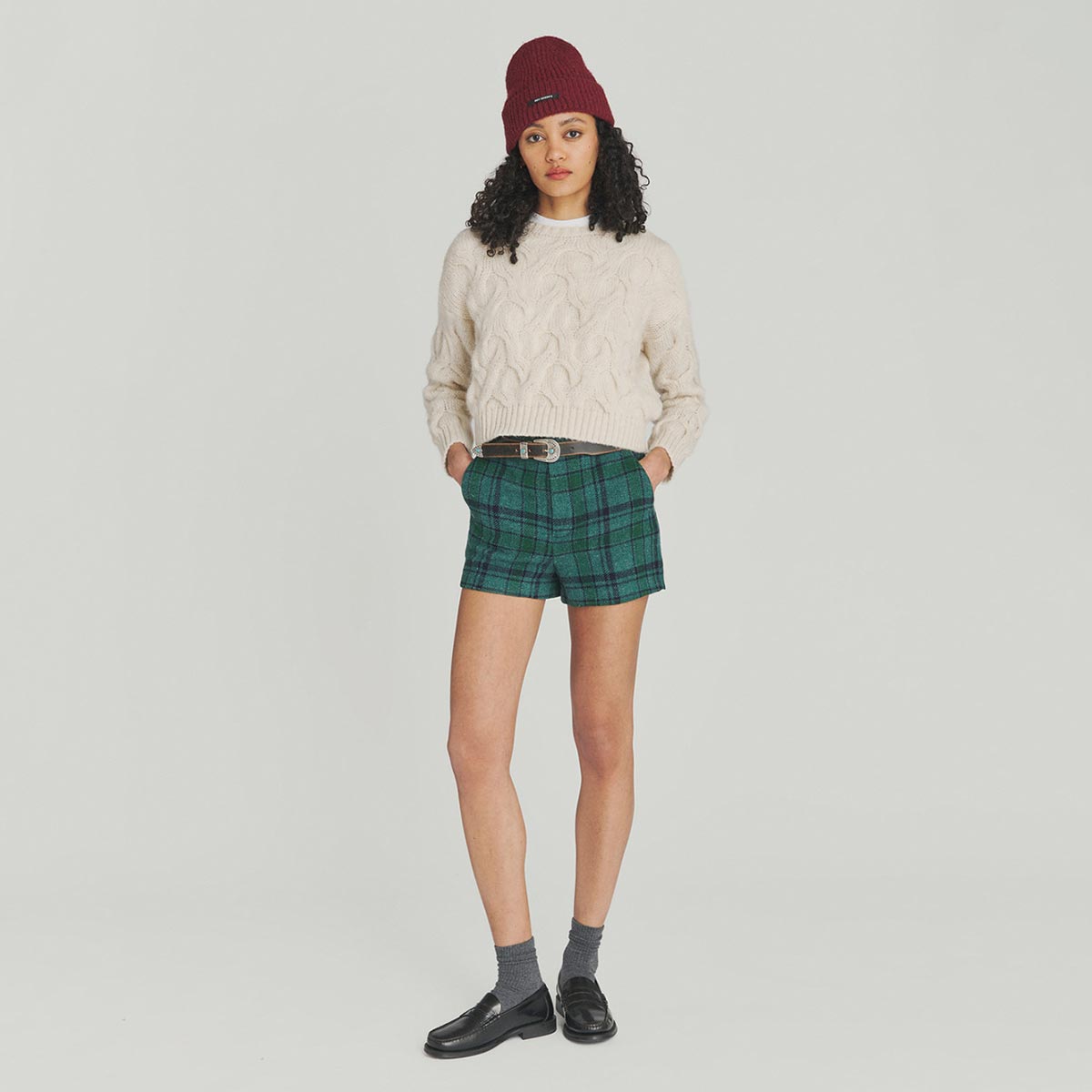 Maglione a trecce in misto Alpaca
