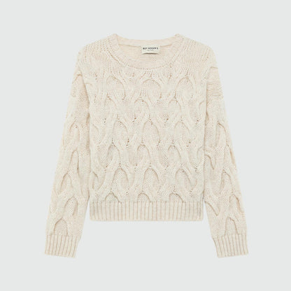 Maglione a trecce in misto Alpaca