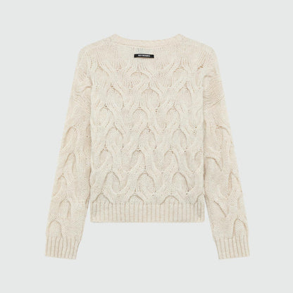Maglione a trecce in misto Alpaca