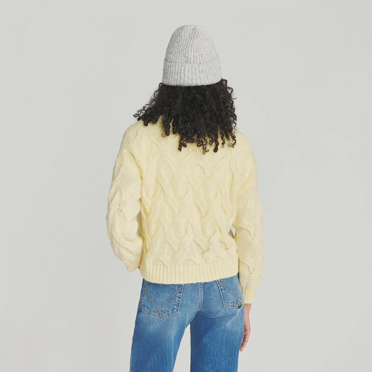 Maglione a trecce in misto Alpaca