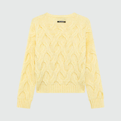 Maglione a trecce in misto Alpaca