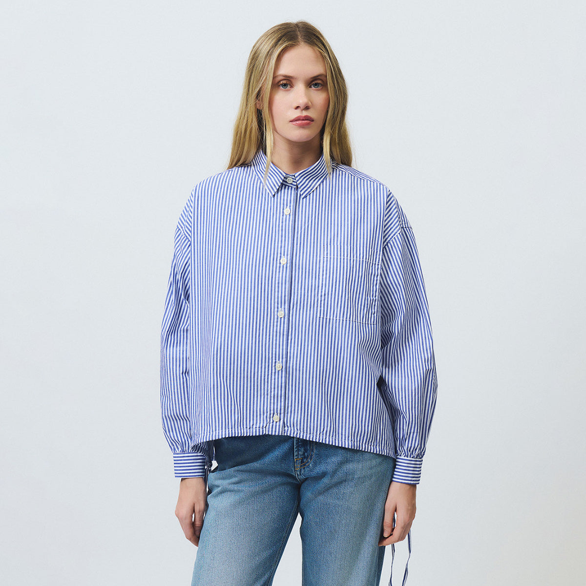 Camicia in popeline a righe