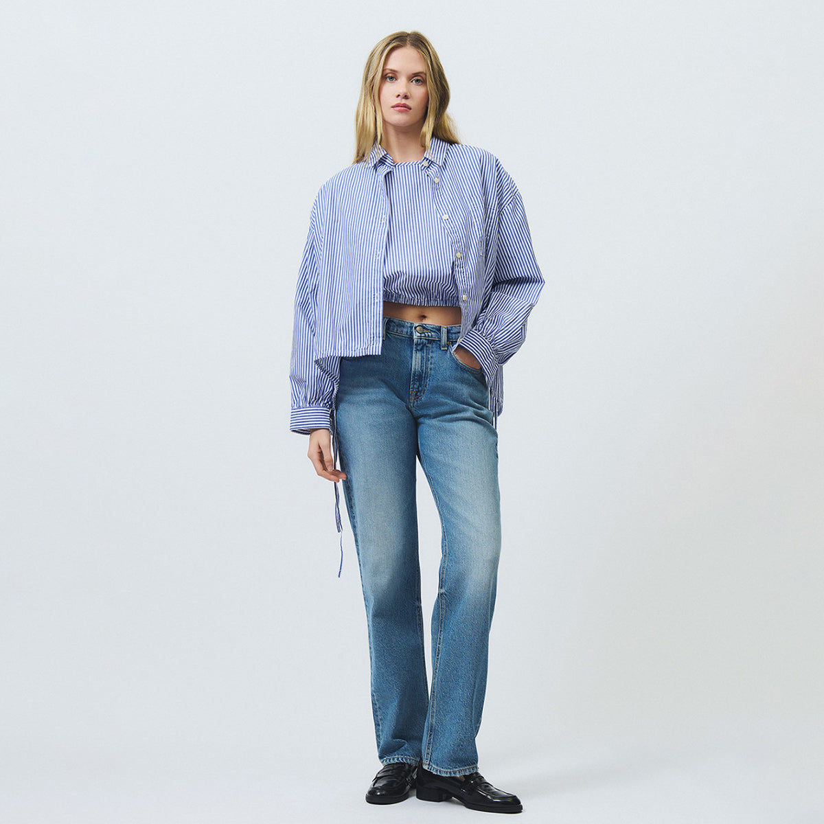 Camicia in popeline a righe