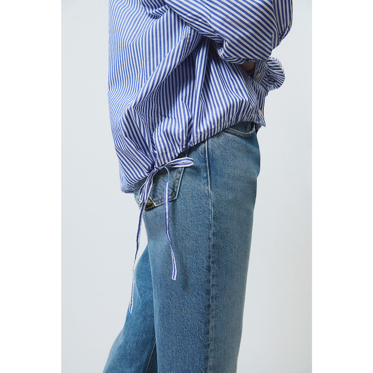 Camicia in popeline a righe