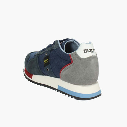 Sneaker in pelle e tessuto