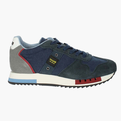 Sneaker in pelle e tessuto