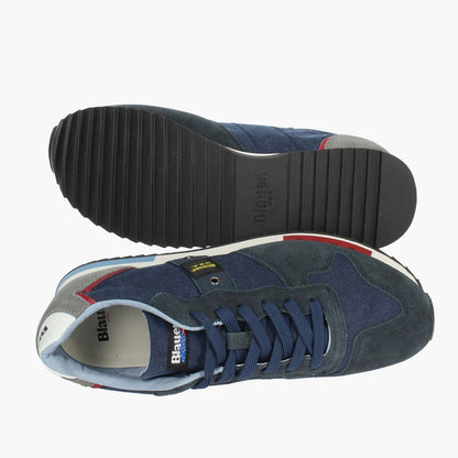 Sneaker in pelle e tessuto