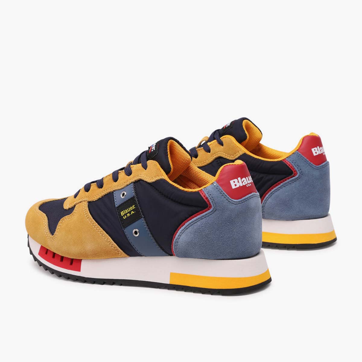 Sneaker in pelle e tessuto