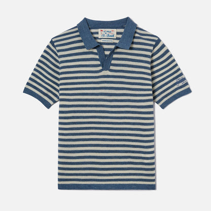 Polo senza bottoni in maglia di cotone