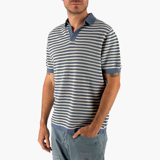 Polo senza bottoni in maglia di cotone