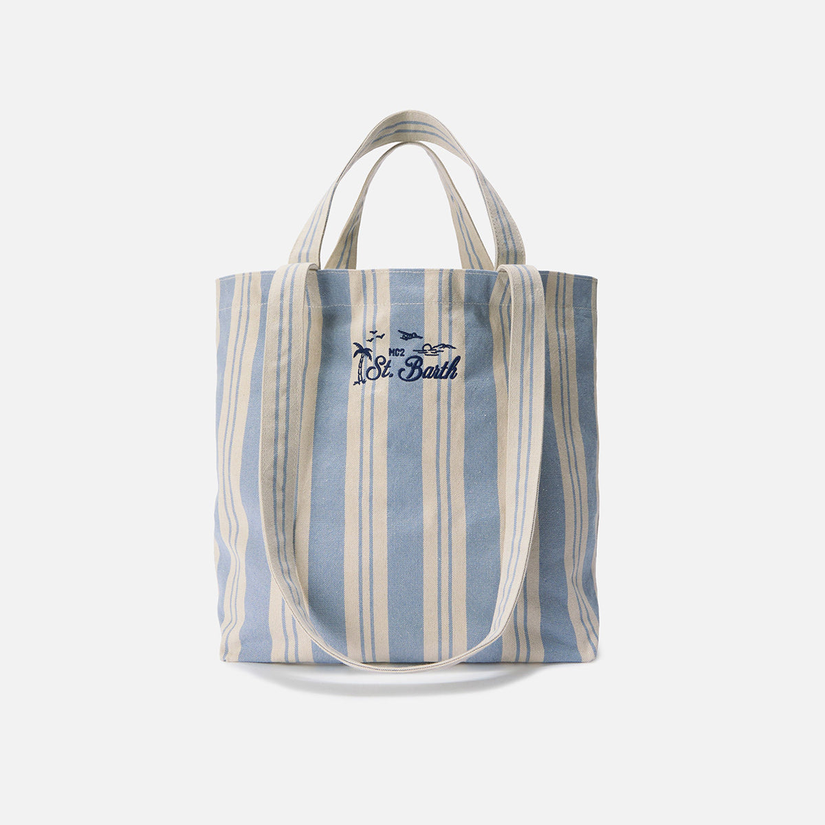 Borsa shopper in cotone a righe