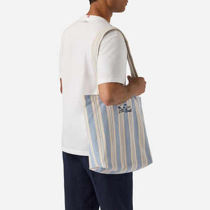 Borsa shopper in cotone a righe