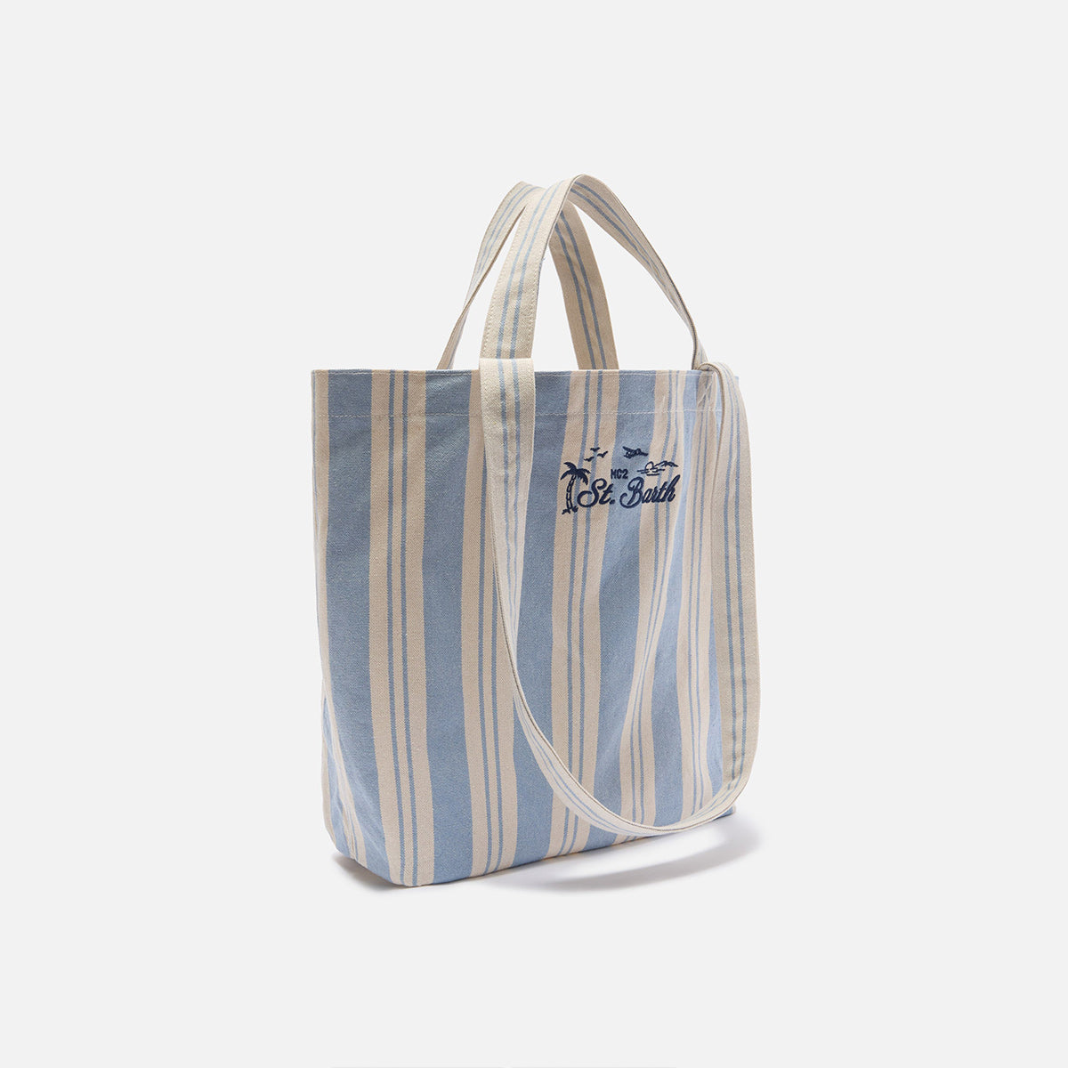 Borsa shopper in cotone a righe