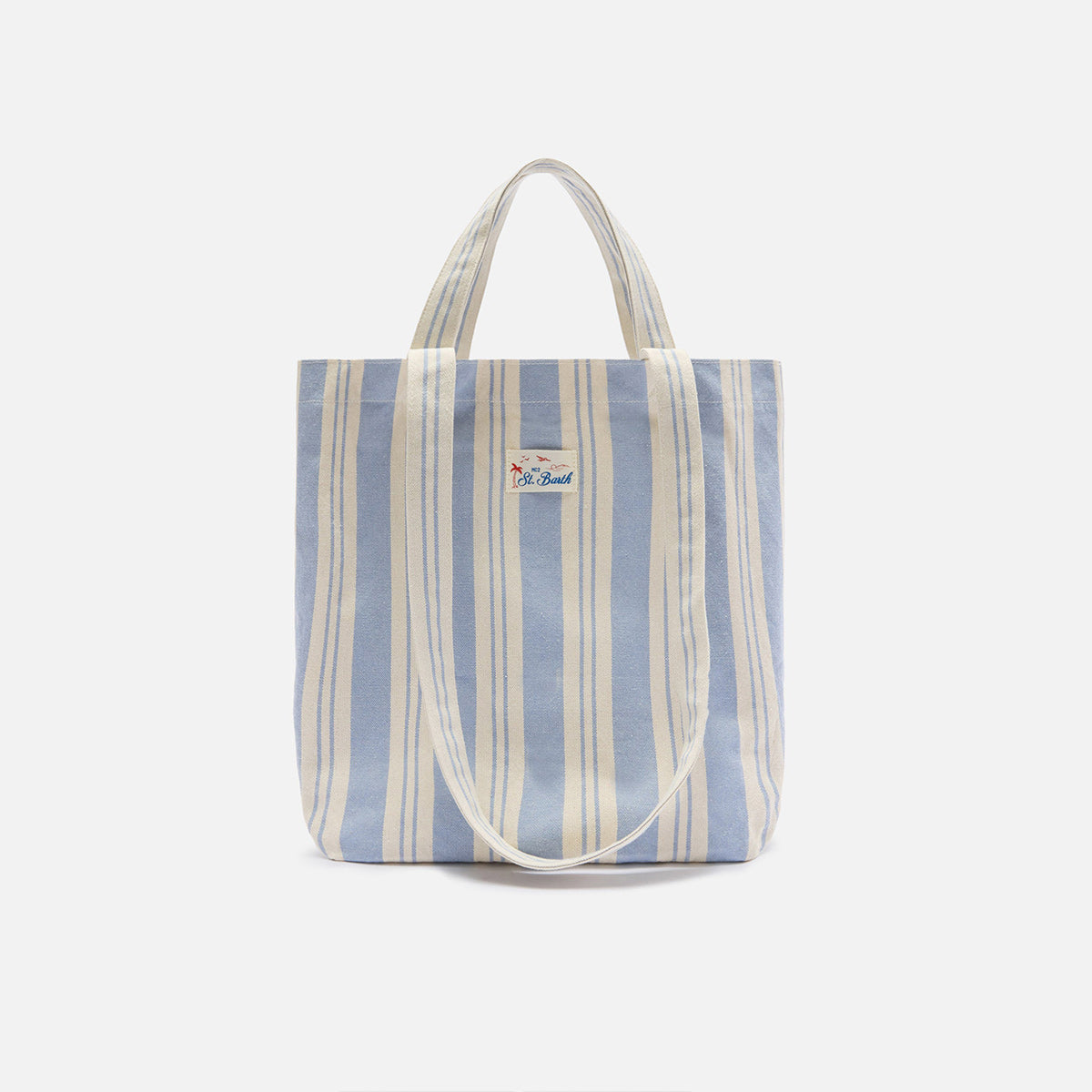 Borsa shopper in cotone a righe