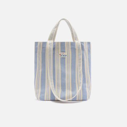 Borsa shopper in cotone a righe