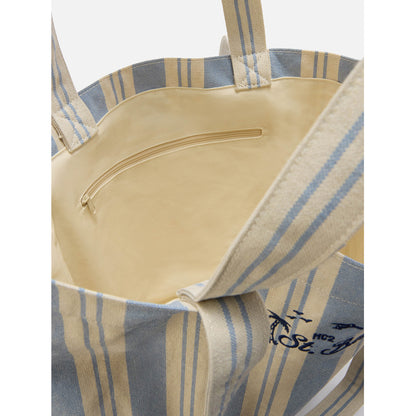 Borsa shopper in cotone a righe