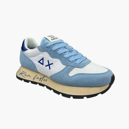 Sneaker vintage in suede azzurra