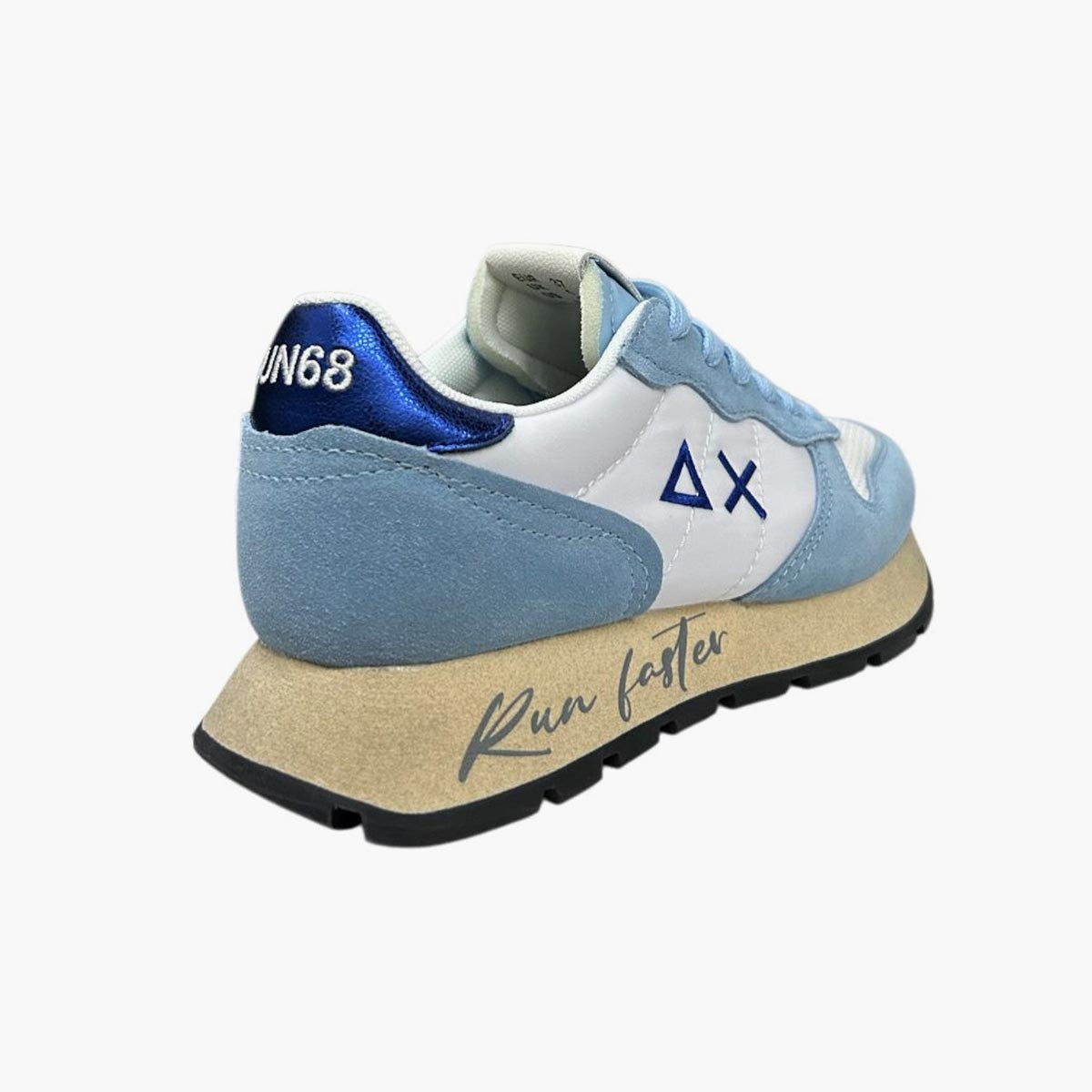 Sneaker vintage in suede azzurra