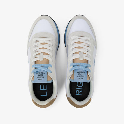 Sneaker in camoscio e tessuto tricolore