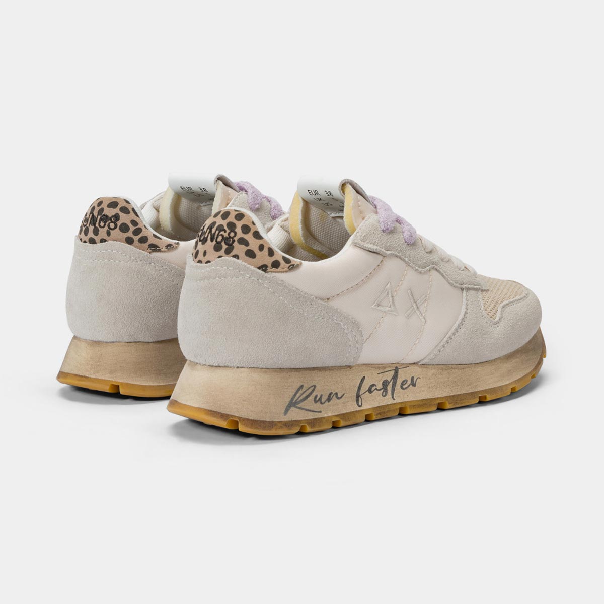 Sneaker bianca animalier