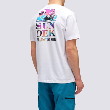 T-shirt girocollo stampa palms trip