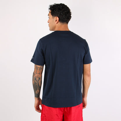 T-shirt blu in cotone con stampa