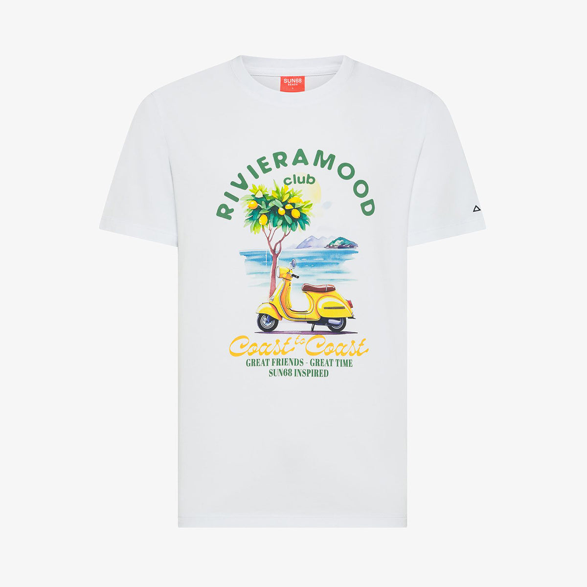 T-shirt bianca in cotone con stampa