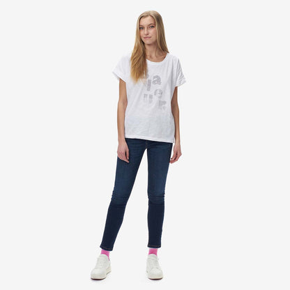 T-shirt logata strass