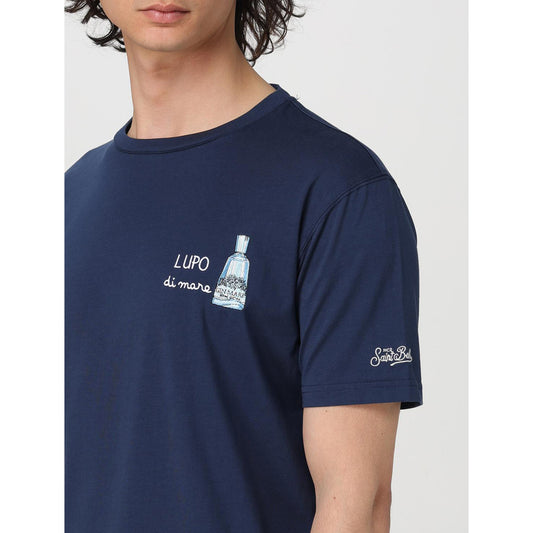 T-shirt con ricamo lupo di mare