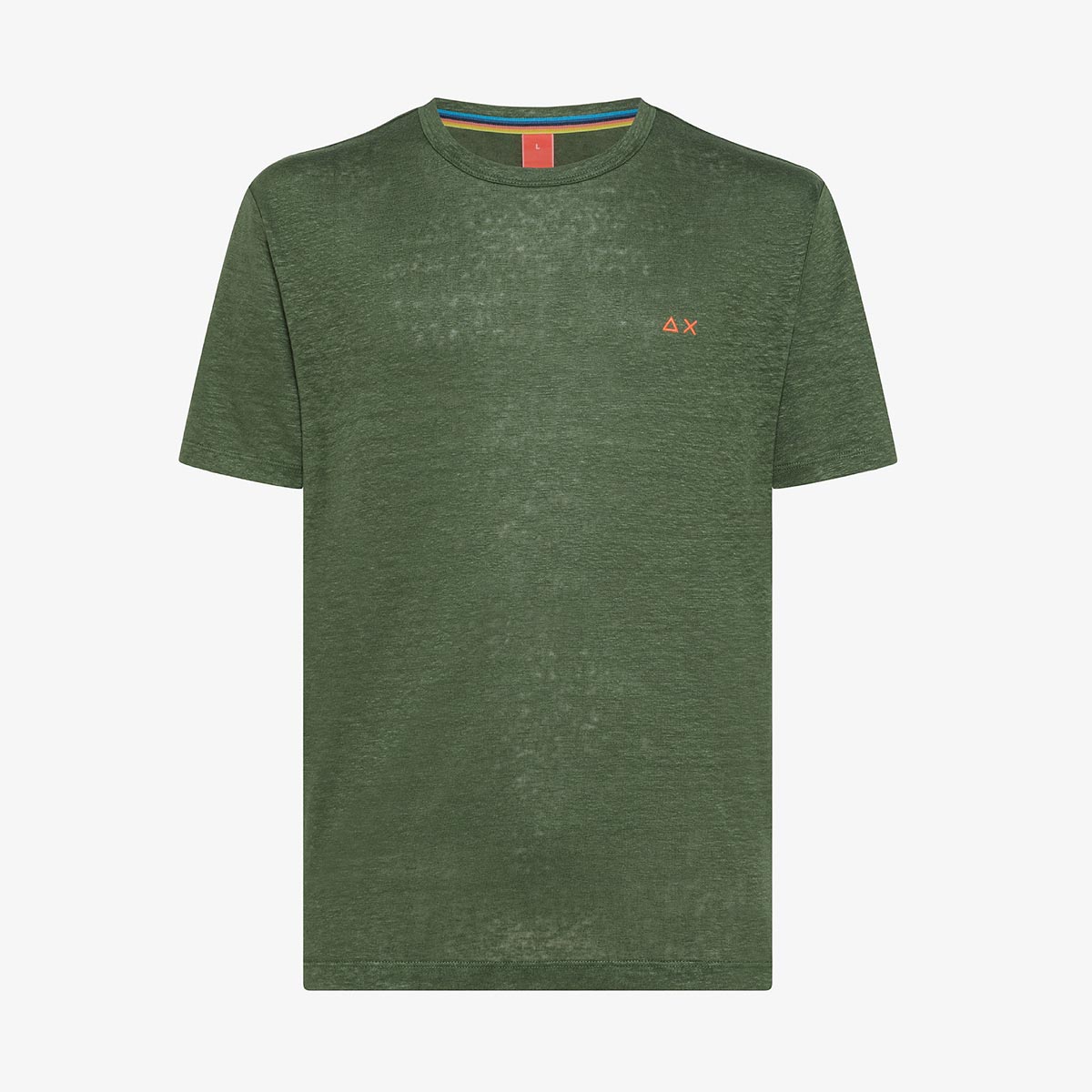 T-shirt verde in lino