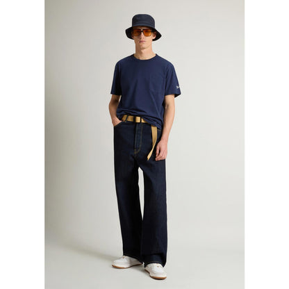 T-shirt con taschino blu