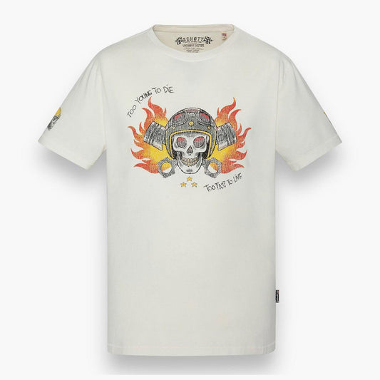 T-shirt stampa teschio biker