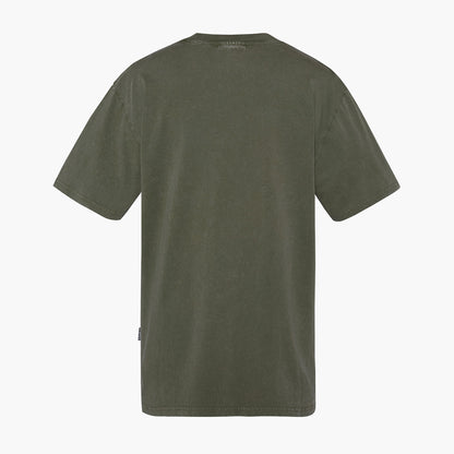 T-shirt militare con stemma kaki, effetto vintage