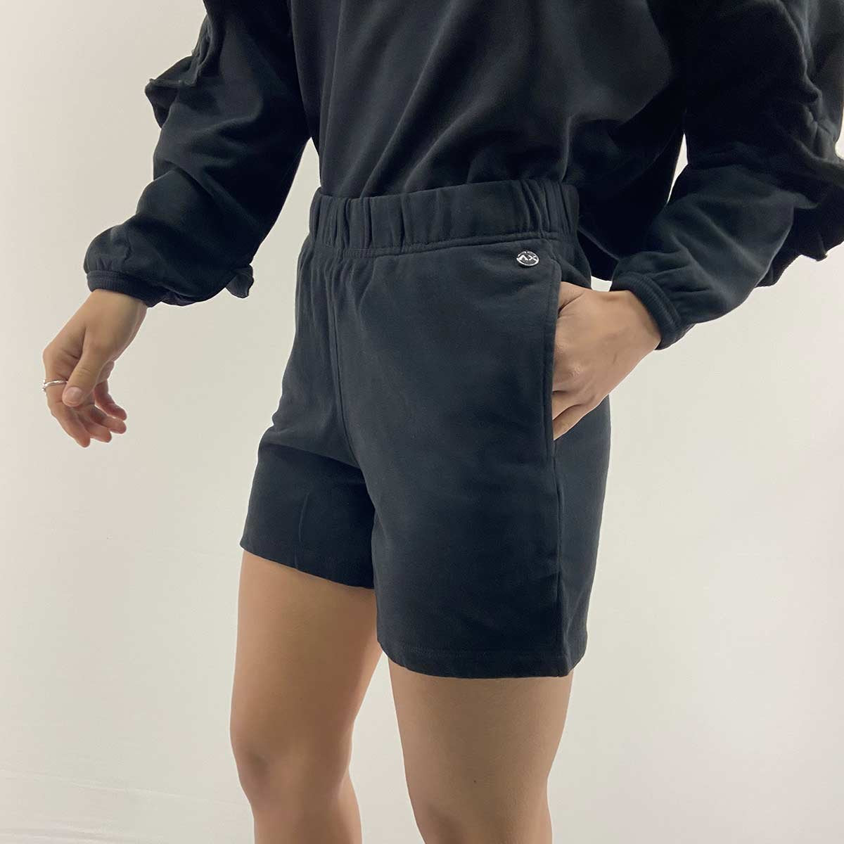 Short in felpa nero