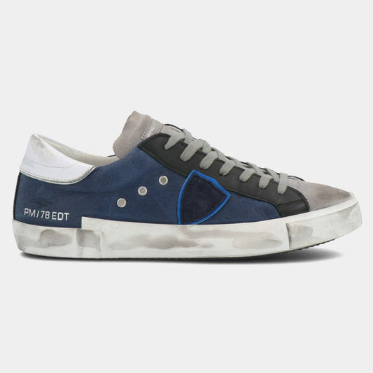 Sneaker in pelle blu