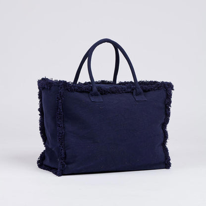 Borsa in cotone blu